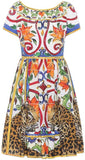 'Majolica' and Cheetah Print Dress