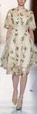 Floral Embroidered Lace Overlay Midi Dress