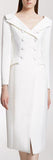 Double-Breasted White Suit-Dress