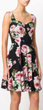 Rose Print Flared Dress