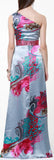 Satin One-Sleeve Printed Gown