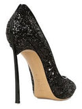 Glitter Blade Pumps - Black, Gold or Silver