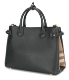 The Medium Banner in Leather and House Check Handbag- Black, Pink, Wine Red, Grey, Yellow, Brown, Red