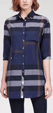Check Print Half-Sleeve Shirt, Blue