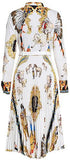 Native Print Pleated Shirt Dress