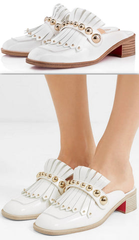 Octavian Mula 35 White Patent Mule