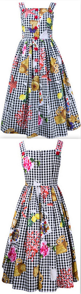 Print Button-Down Summer Dress