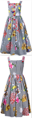 Print Button-Down Summer Dress