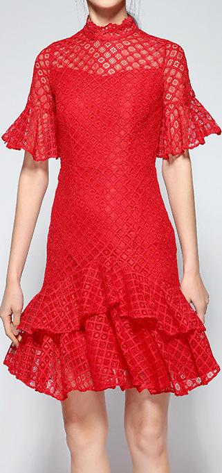 Ruffled Red Dress
