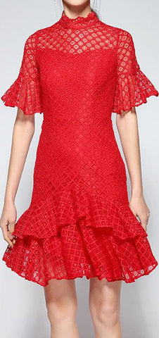 Ruffled Red Dress