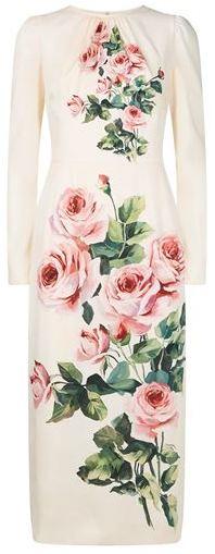 Floral Long Sleeve Midi Dress