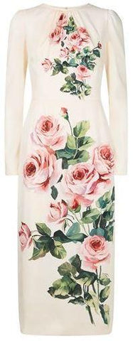 Floral Long Sleeve Midi Dress