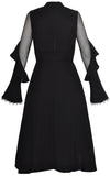 Pearl-Cuff Ruffle Dress