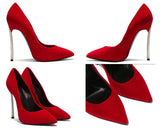 Faux Pearl High Heel Pumps - Black, Red or Nude