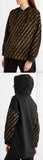 Flocked Jacquard and Jersey Hooded Top
