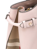 The Medium Banner in Leather and House Check Handbag- Black, Pink, Wine Red, Grey, Yellow, Brown, Red
