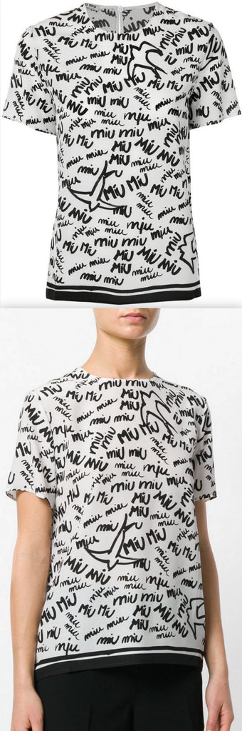 Logo Graffiti Top, Black and White