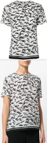 Logo Graffiti Top, Black and White