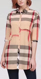 Check Print Half-Sleeve Shirt
