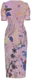 Printed Crepe Midi Dress