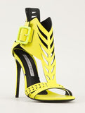 Perforated High-Heel Sandals - Fuchsia Pink or Yellow