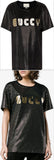 Metallic Cotton T-Shirt, Black