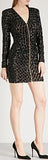 Black Zip Front Sequinned Mini Dress