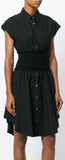 Flared Shirt-Dress, Black