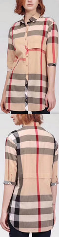 Check Print Half-Sleeve Shirt