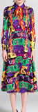 Multi Colored Neon Sign Midi Dress