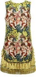 Embellished Tassel-Trim Cupid Print Mini Dress
