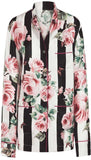 Rose and Stripe Brocade Pajama Top