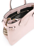 The Medium Banner in Leather and House Check Handbag- Black, Pink, Wine Red, Grey, Yellow, Brown, Red
