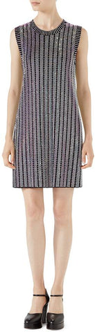 Crystal Ribbed Sleeveless Dress