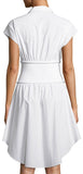 Flared Shirt-Dress, White