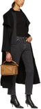 'Annecy' Draped Lapel Coat - Black