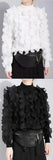 Ruffle Top, White or Black