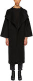 'Annecy' Draped Lapel Coat - Black