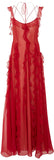 Red Ruffle Halter Gown