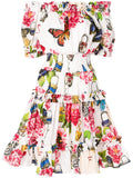 Shirred Butterfly Dress