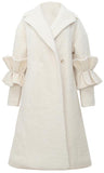 Ruffle Wool-Blend Coat