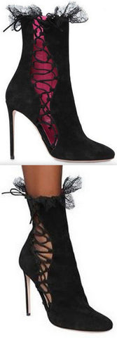 Black Sophie Suede Ankle Boots