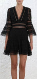 'Lovelorn' Flutter Dress, Black