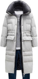 Panelled White Duck Down Fill Coat