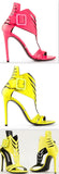 Perforated High-Heel Sandals - Fuchsia Pink or Yellow