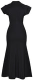Butterfly-Sleeve Double-Breasted Gown
