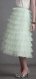 Tiered Tulle Midi Skirt