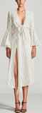'Aquarius' Tie Front Midi Dress - White or Black