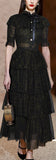 Black Sparkle Ruffle Tiered Mesh Dress