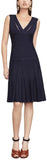 'Magdalene' Pointelle-Trimmed Bandage Dress, Dark Blue